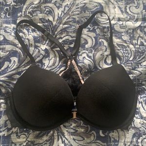 Black Snap Front Bra with Lace back